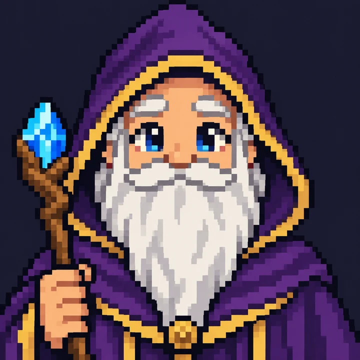 The Wyrm & Wand wizard mascot